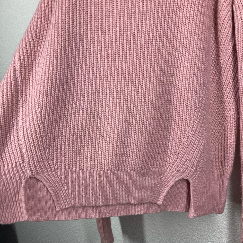 Lucky Brand Cold Shoulder Pullover Wool Sweater XS pink Boho - Picture 5 of 16